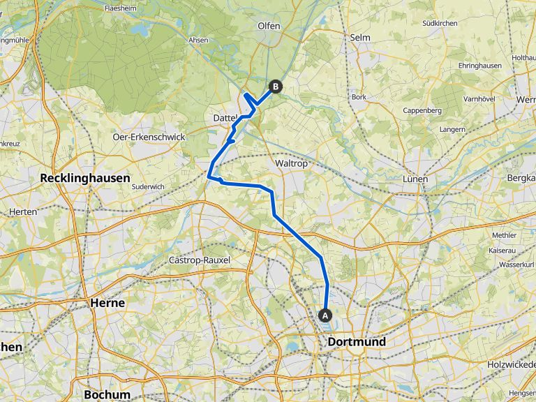 Radweg am DortmundEmsKanal im Ruhrgebiet bike